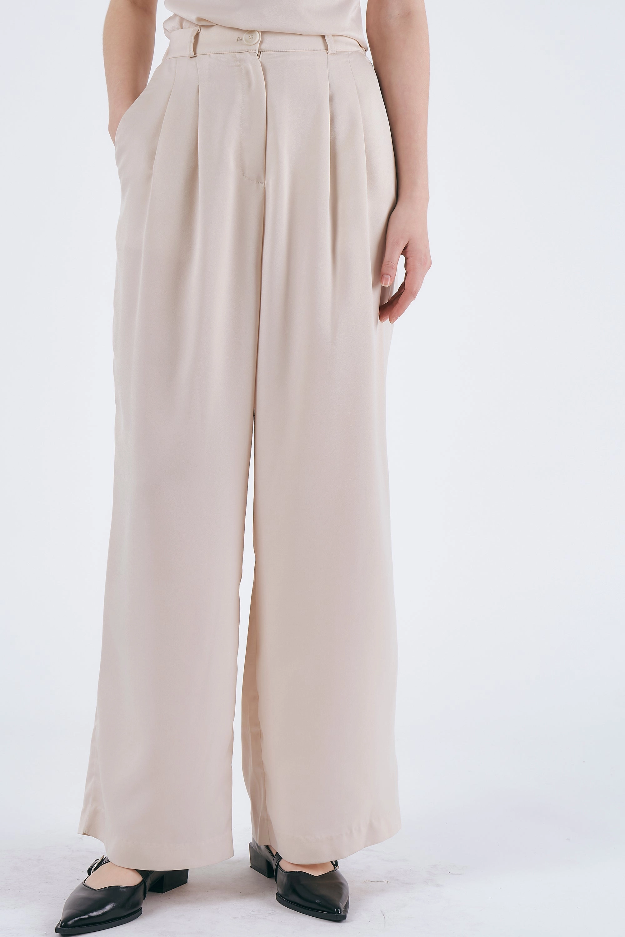 Mia Wide Leg Satin Pants