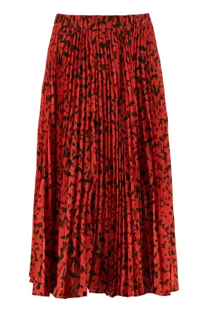 Michael Michael Kors Pleated Floral Midi Skirt