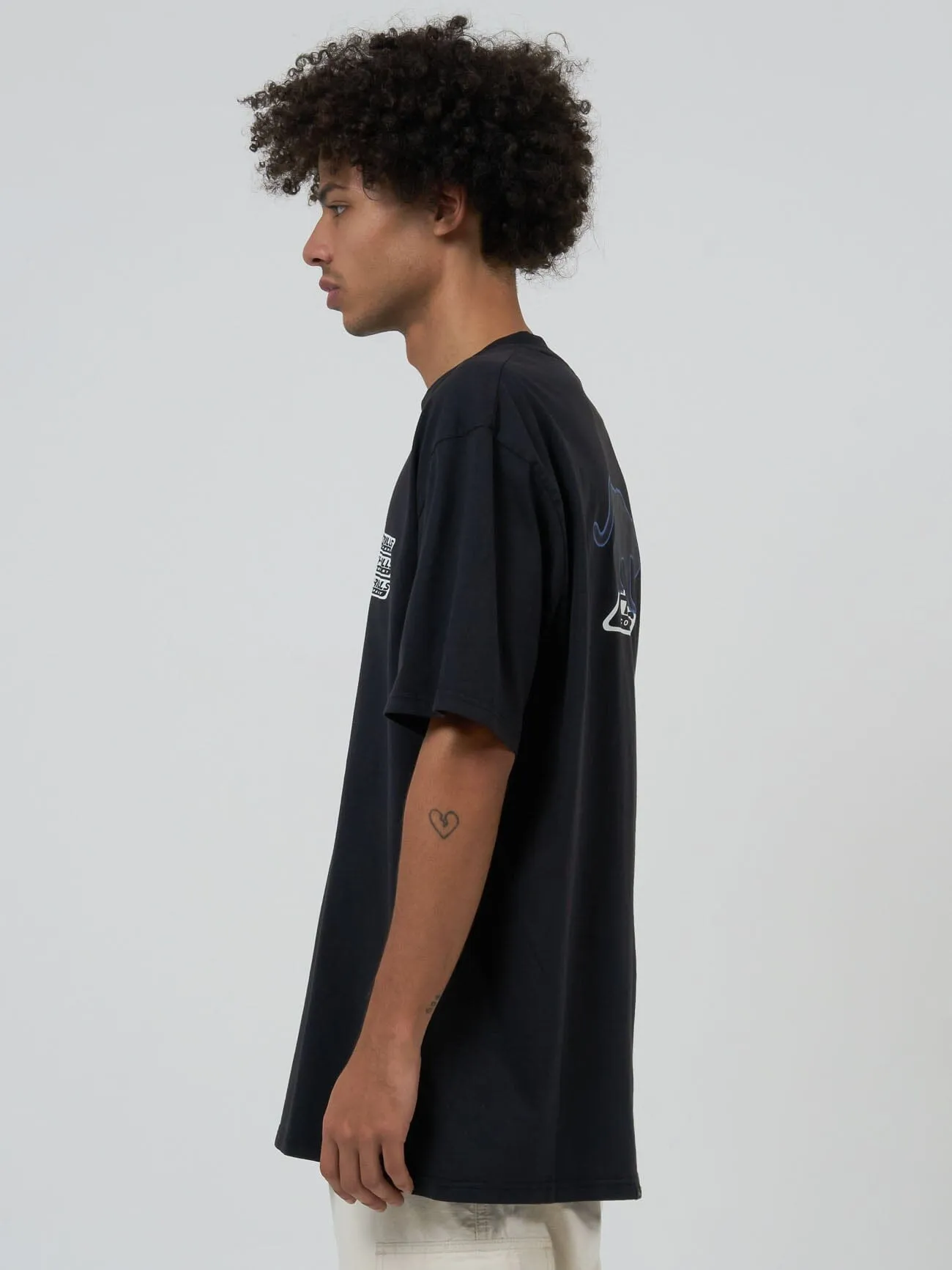 Midnight Runner Oversize Fit Tee - Washed Black