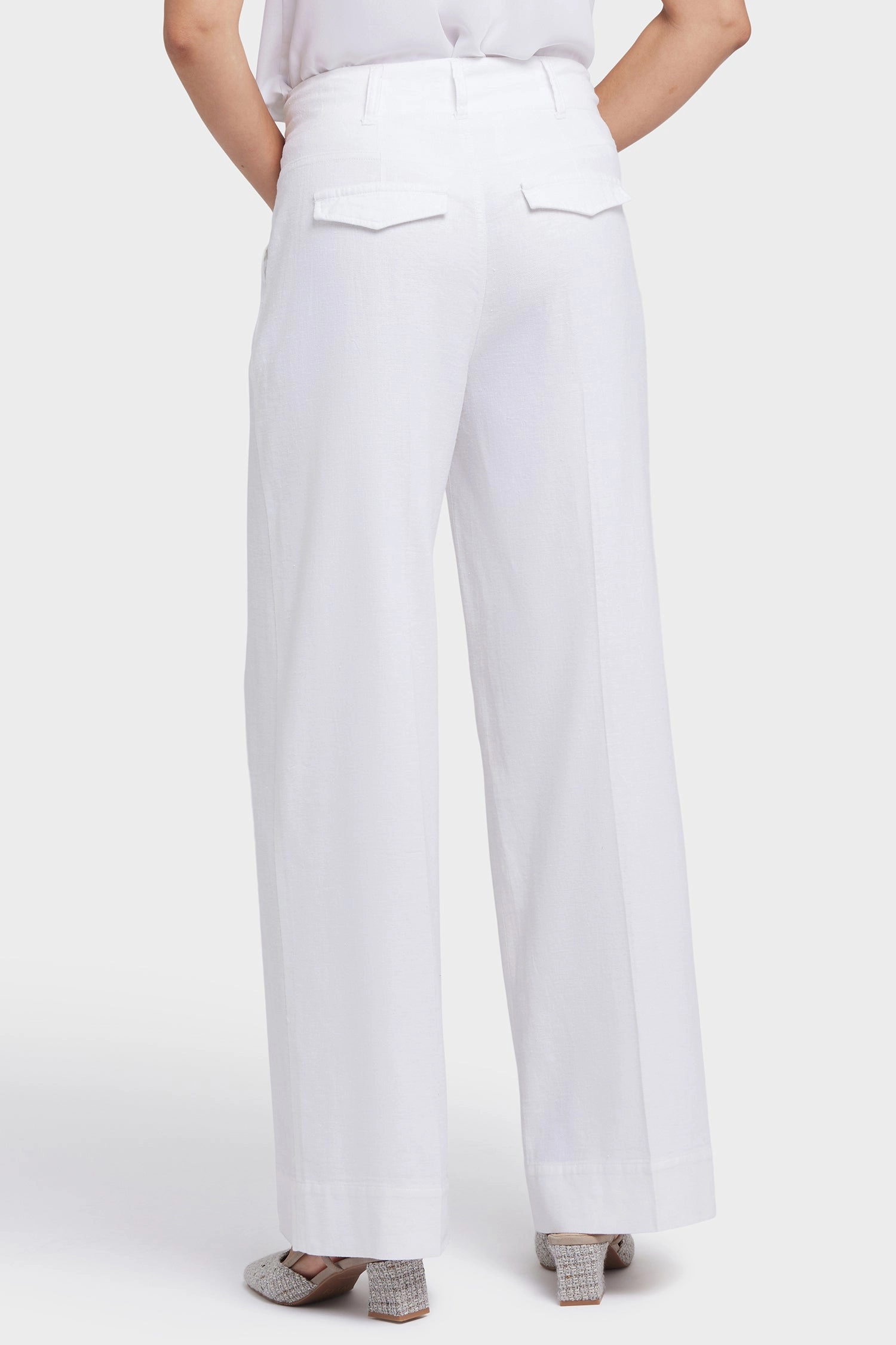 Mona Wide Leg Trouser Pants - White