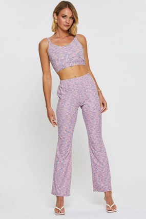 Multi Flare Pants Elastic Waist