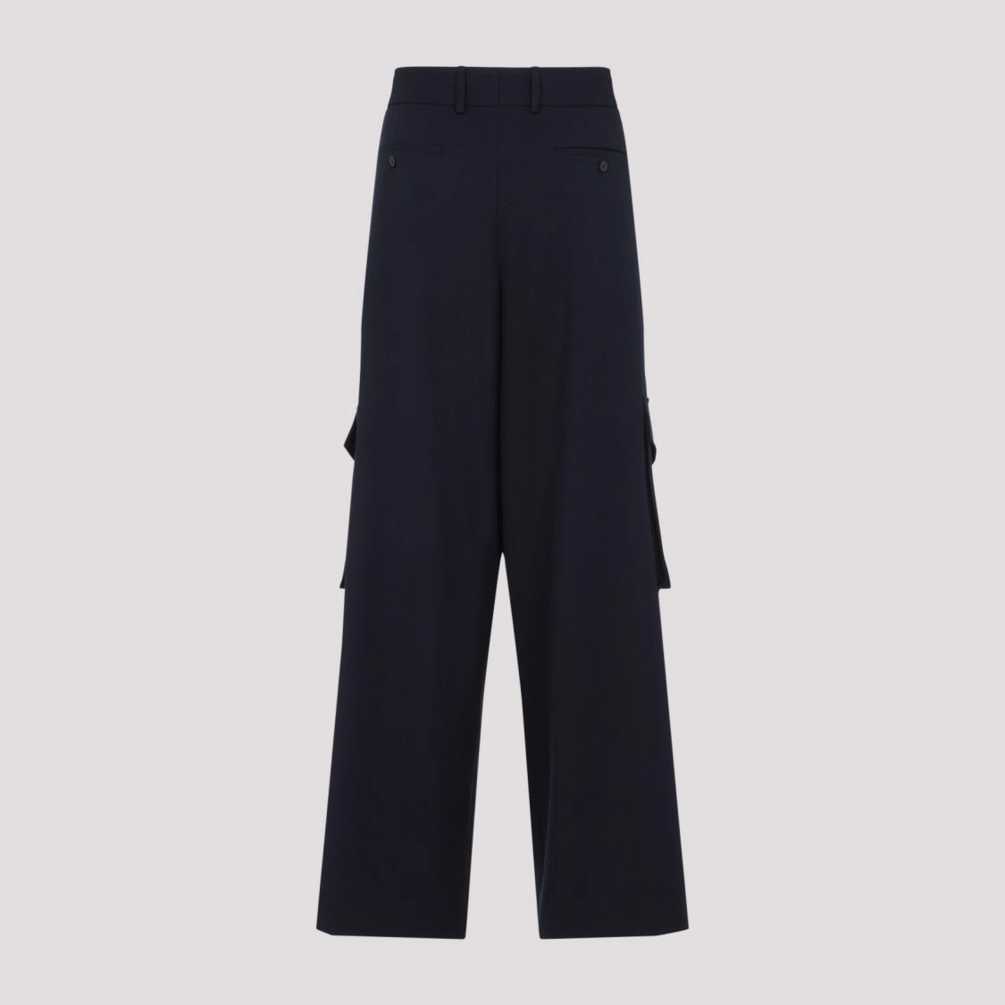 Navy-Blue Wool Tris Pants