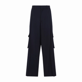 Navy-Blue Wool Tris Pants