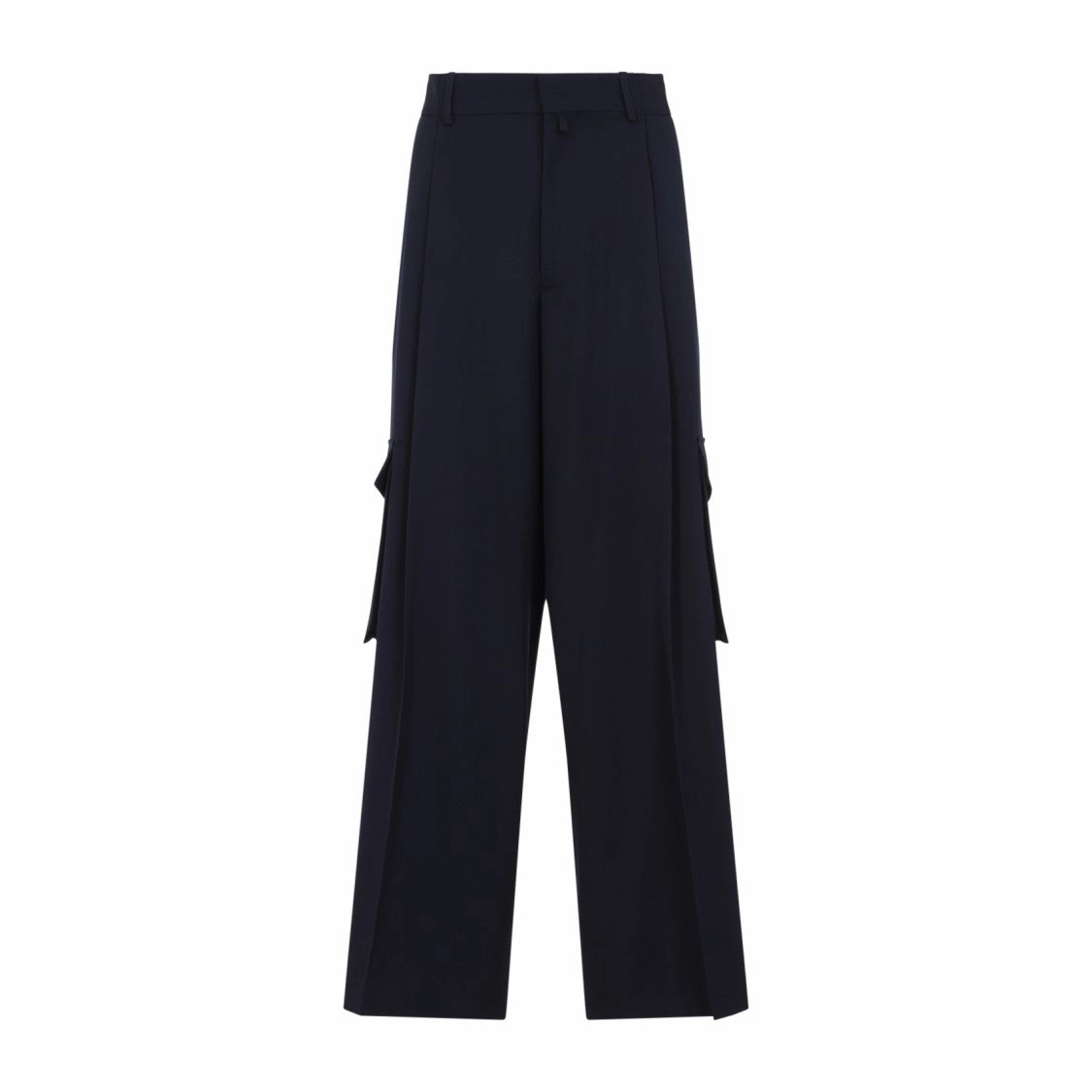 Navy-Blue Wool Tris Pants