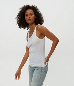 Nicole Shine Tank - White