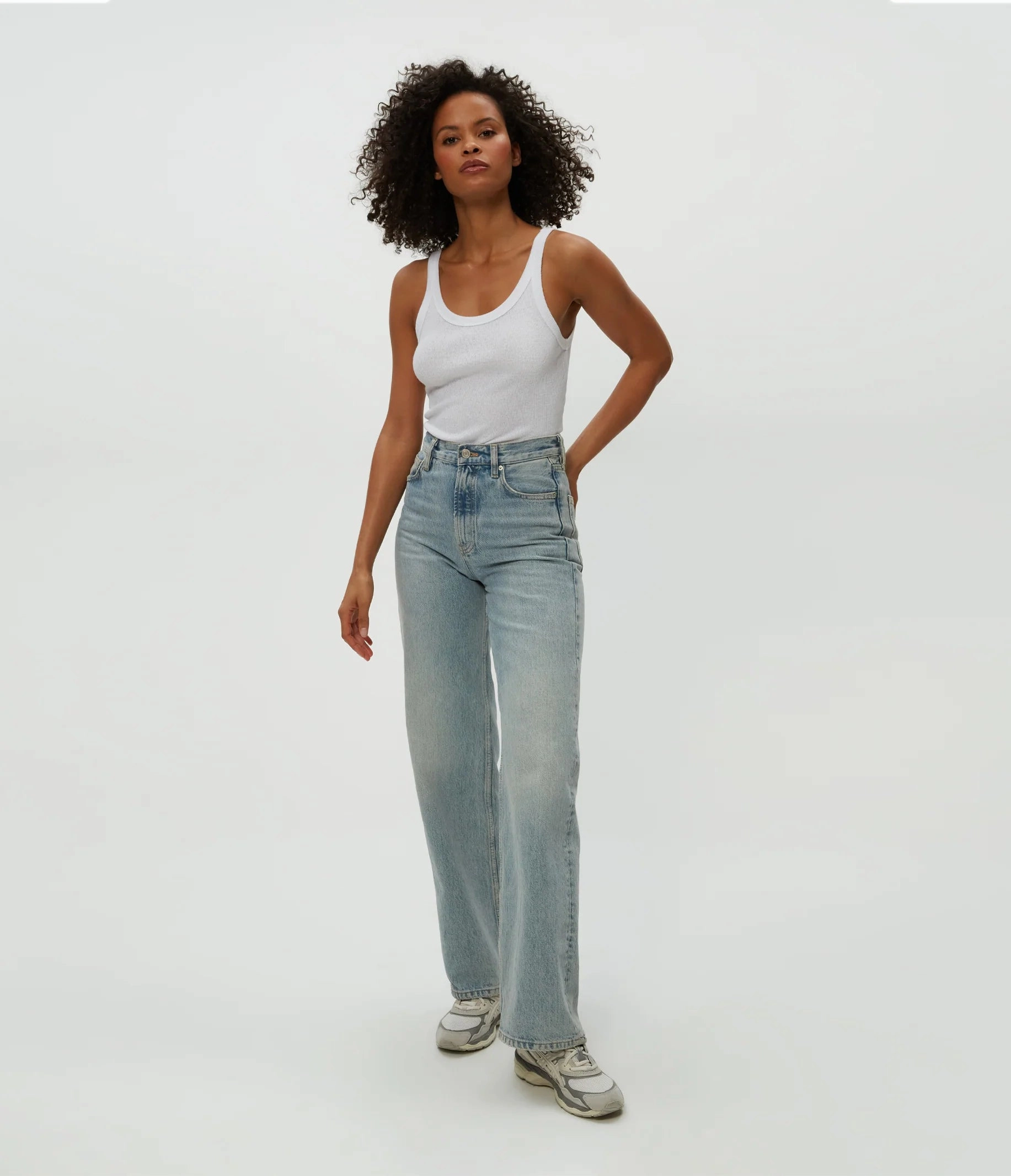 Nicole Shine Tank - White