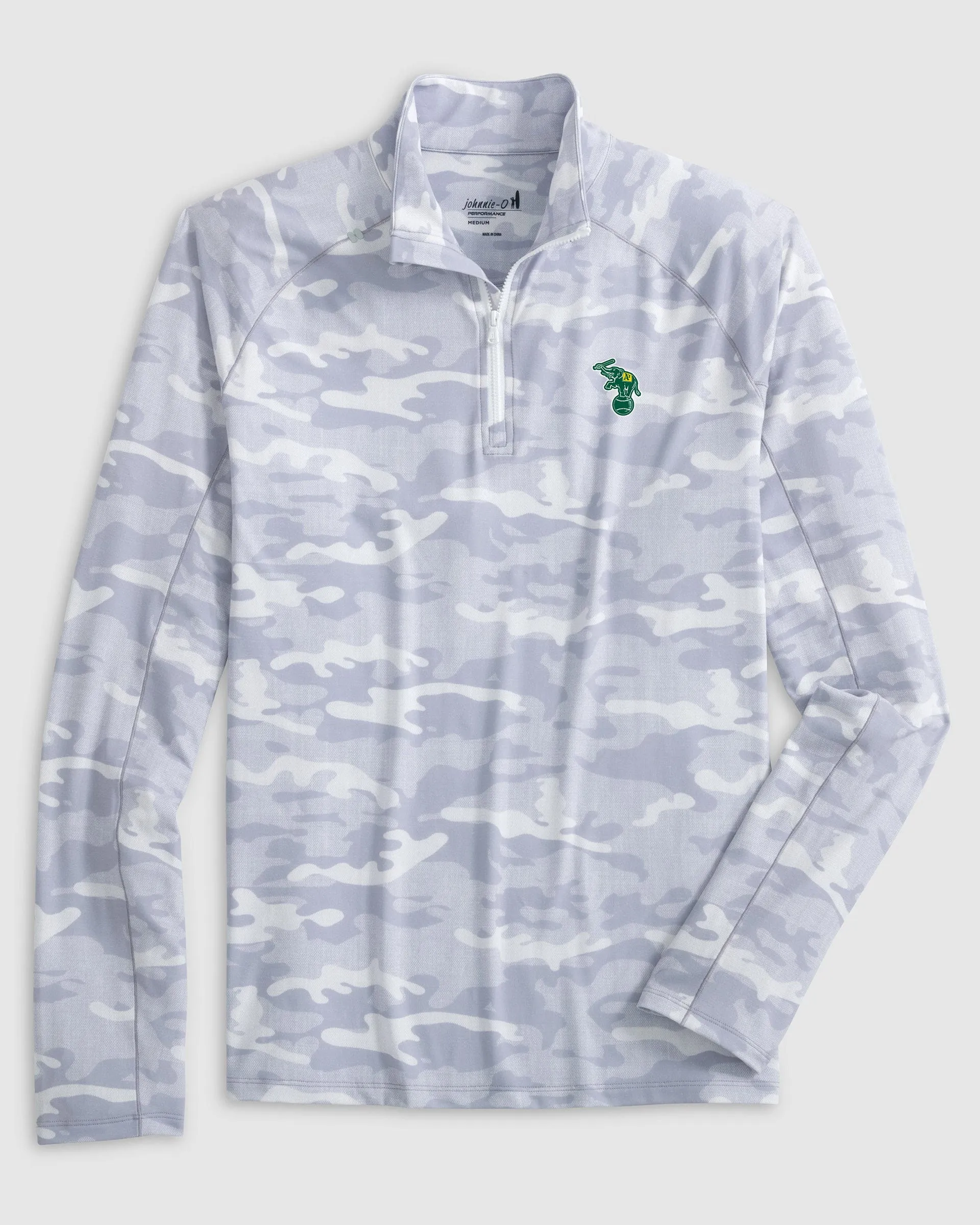 Oakland Athletics Patton Performance Camo 1/4 Zip - Cooperstown Logo