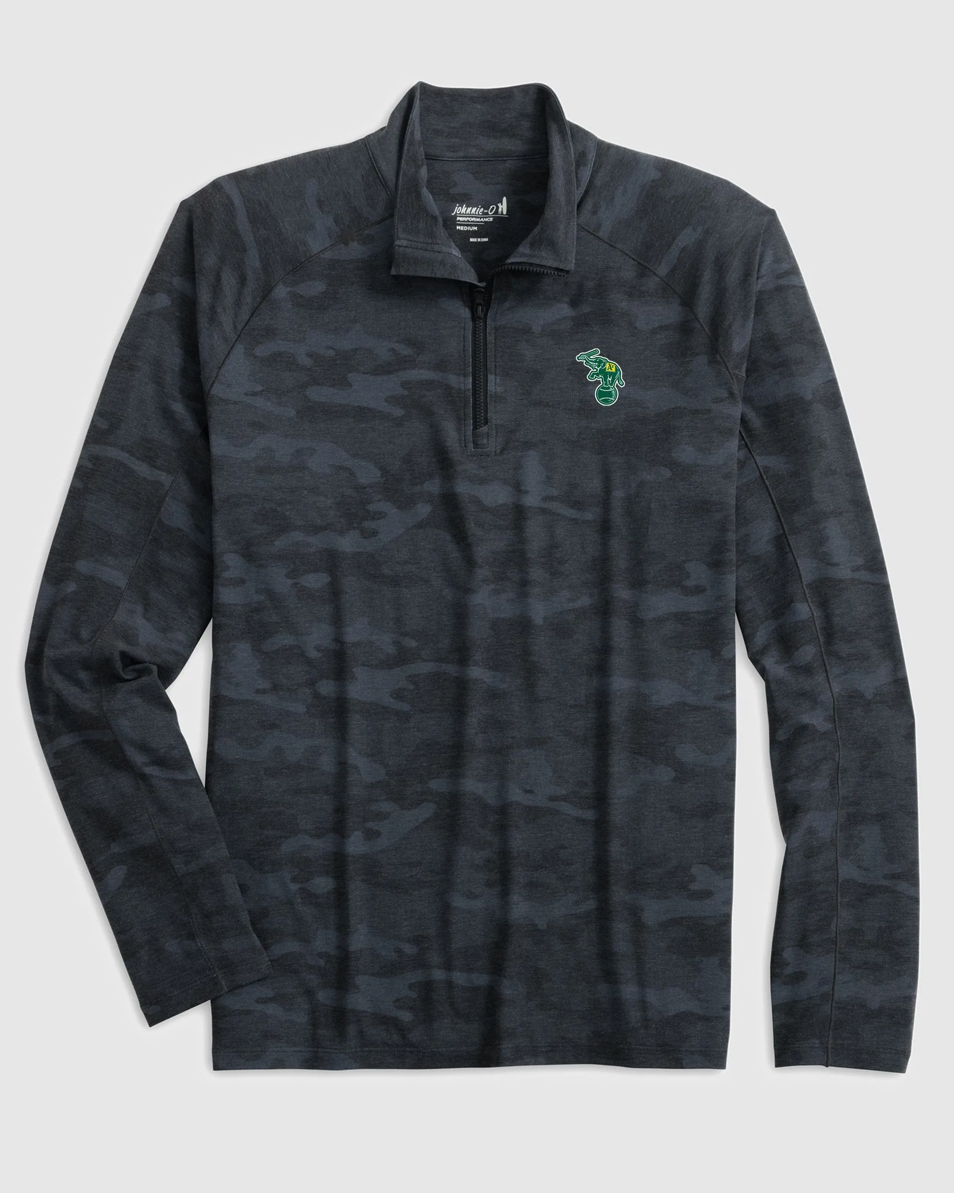 Oakland Athletics Patton Performance Camo 1/4 Zip - Cooperstown Logo