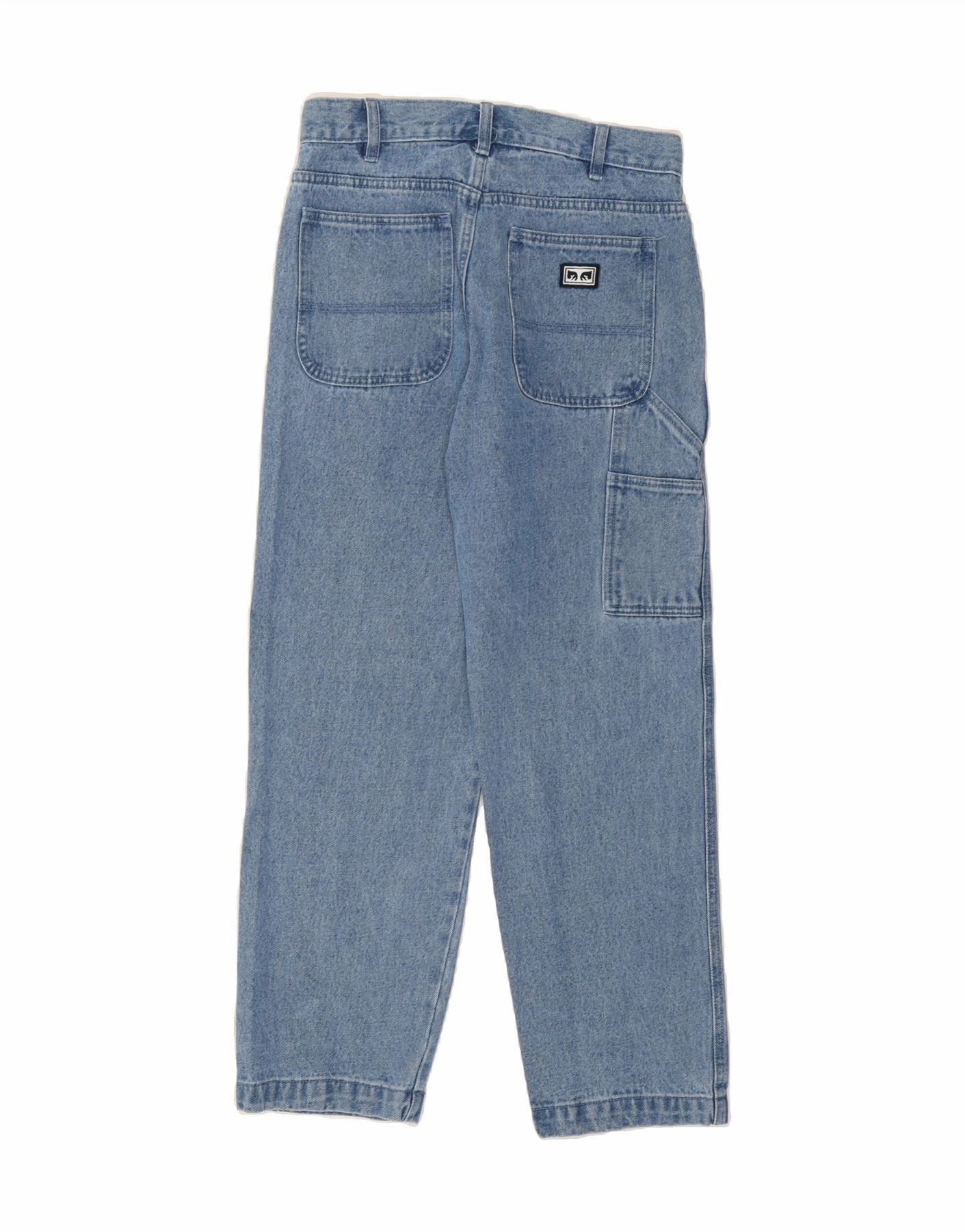 OBEY Womens Cargo Straight Jeans W28 L29 Blue Cotton