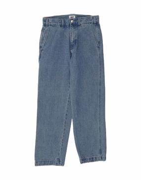 OBEY Womens Cargo Straight Jeans W28 L29 Blue Cotton