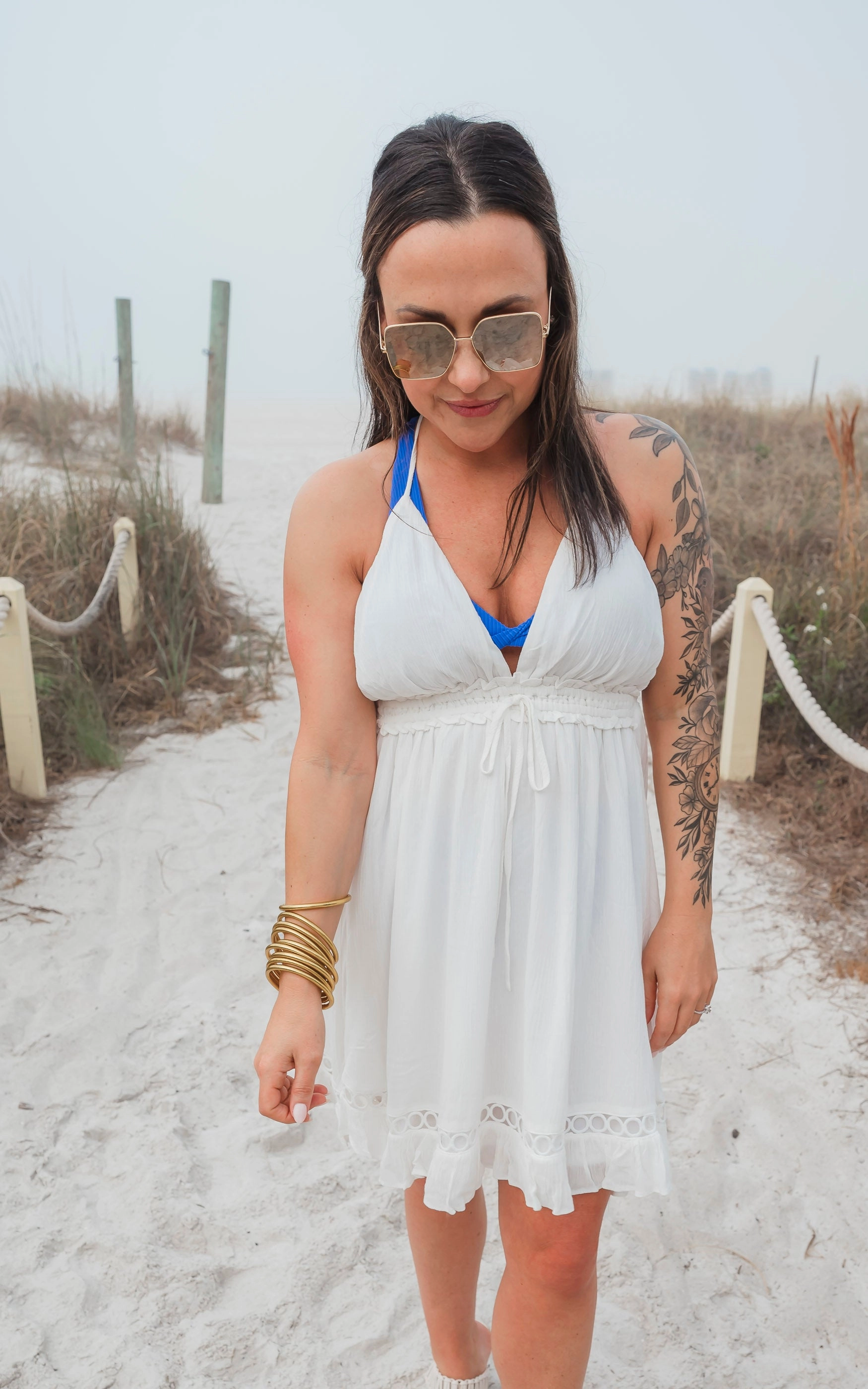 Off White Halter Backless Mini Dress - Final Sale