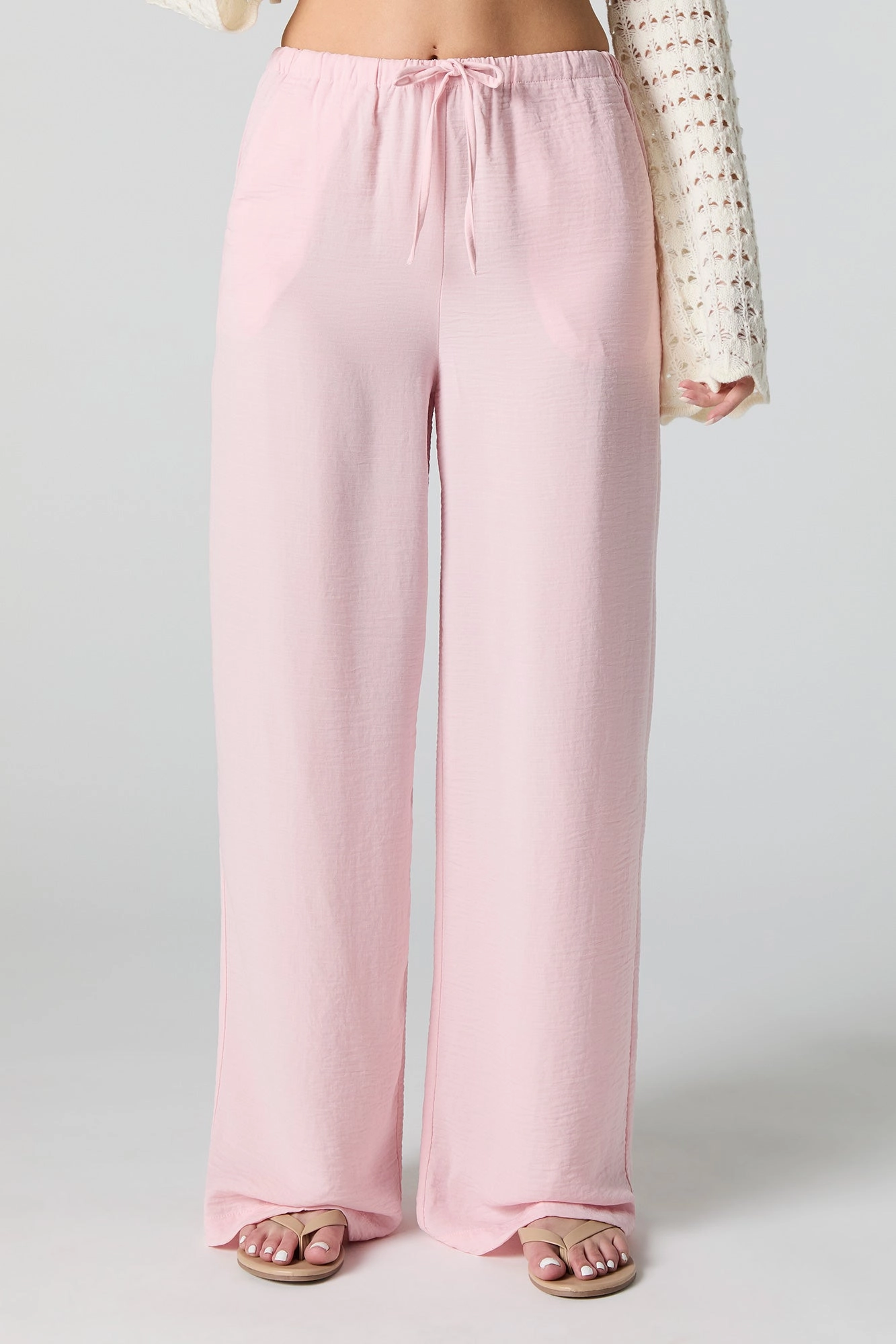 Pantalon à jambe large avec taille coulissante