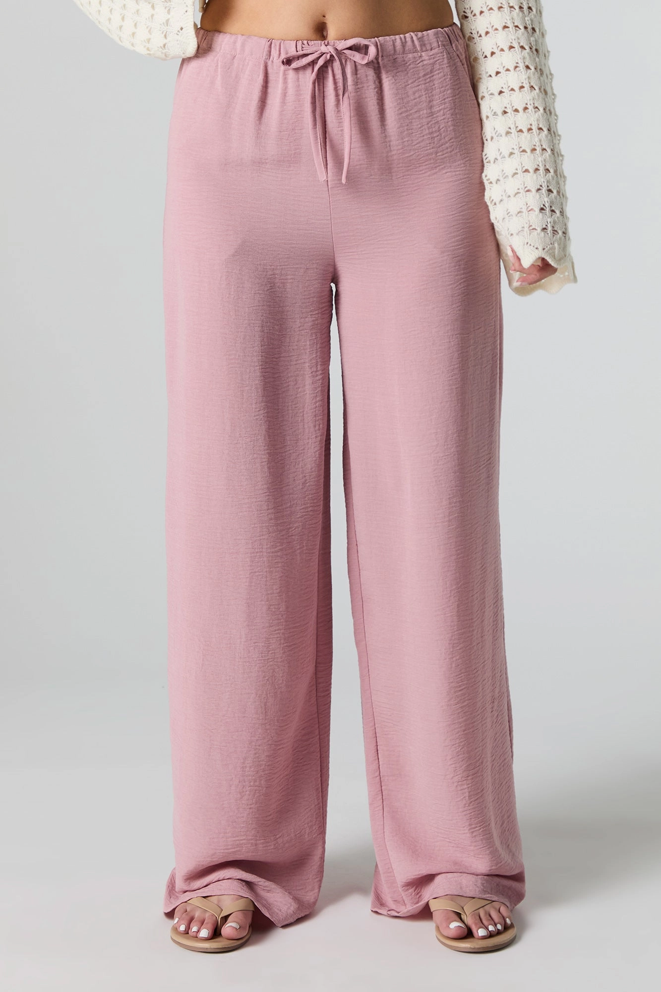Pantalon à jambe large avec taille coulissante