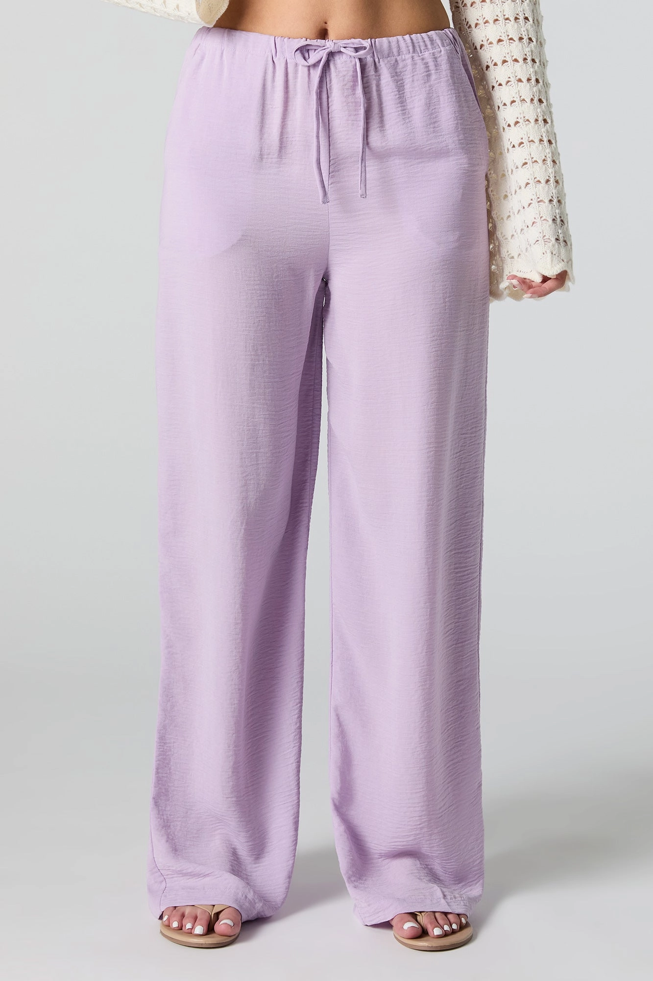 Pantalon à jambe large avec taille coulissante