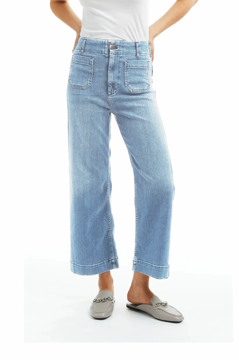 Patch Pocket Wide Leg - Light Indigo