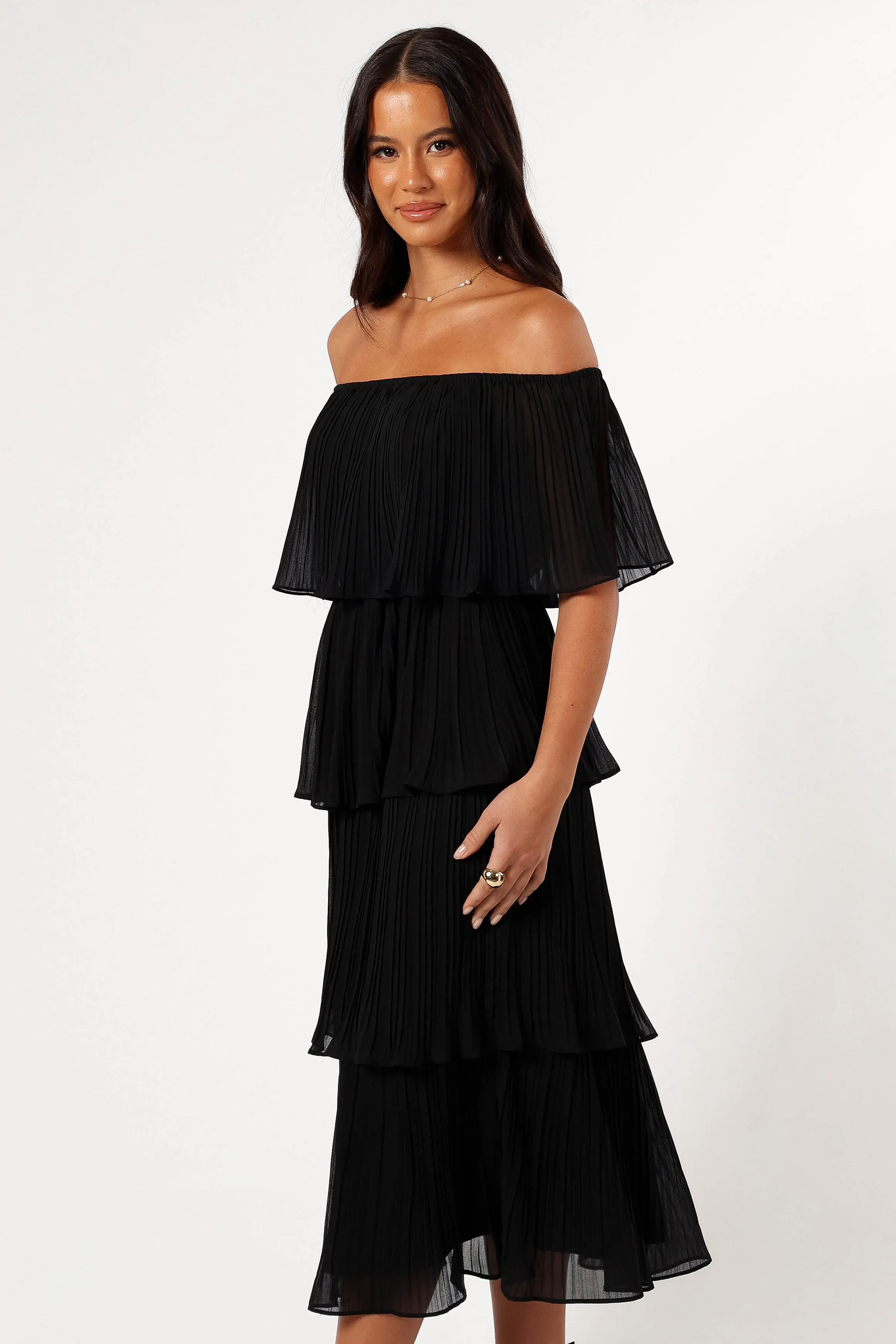 Pearson Strapless Midi Dress - Black