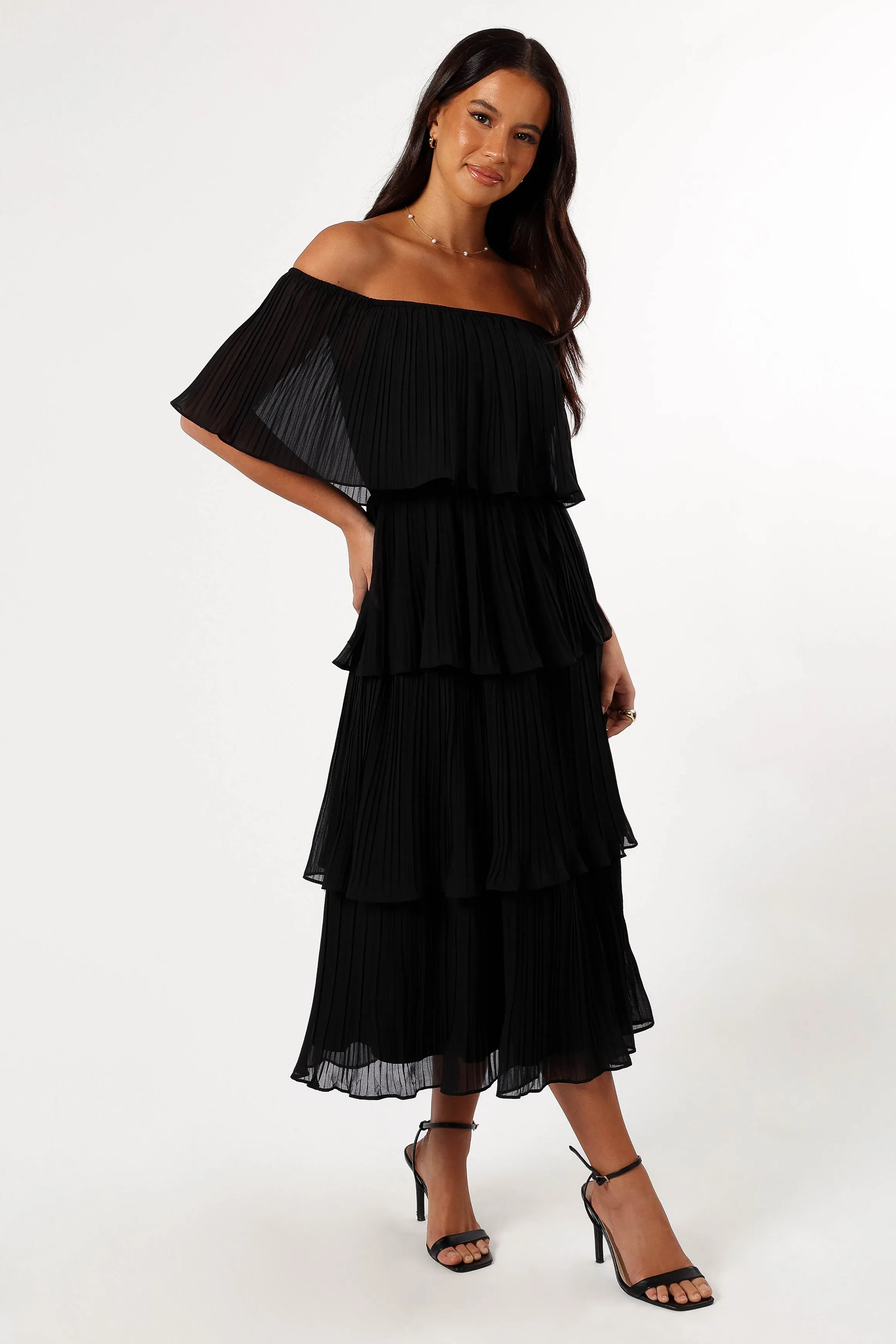 Pearson Strapless Midi Dress - Black