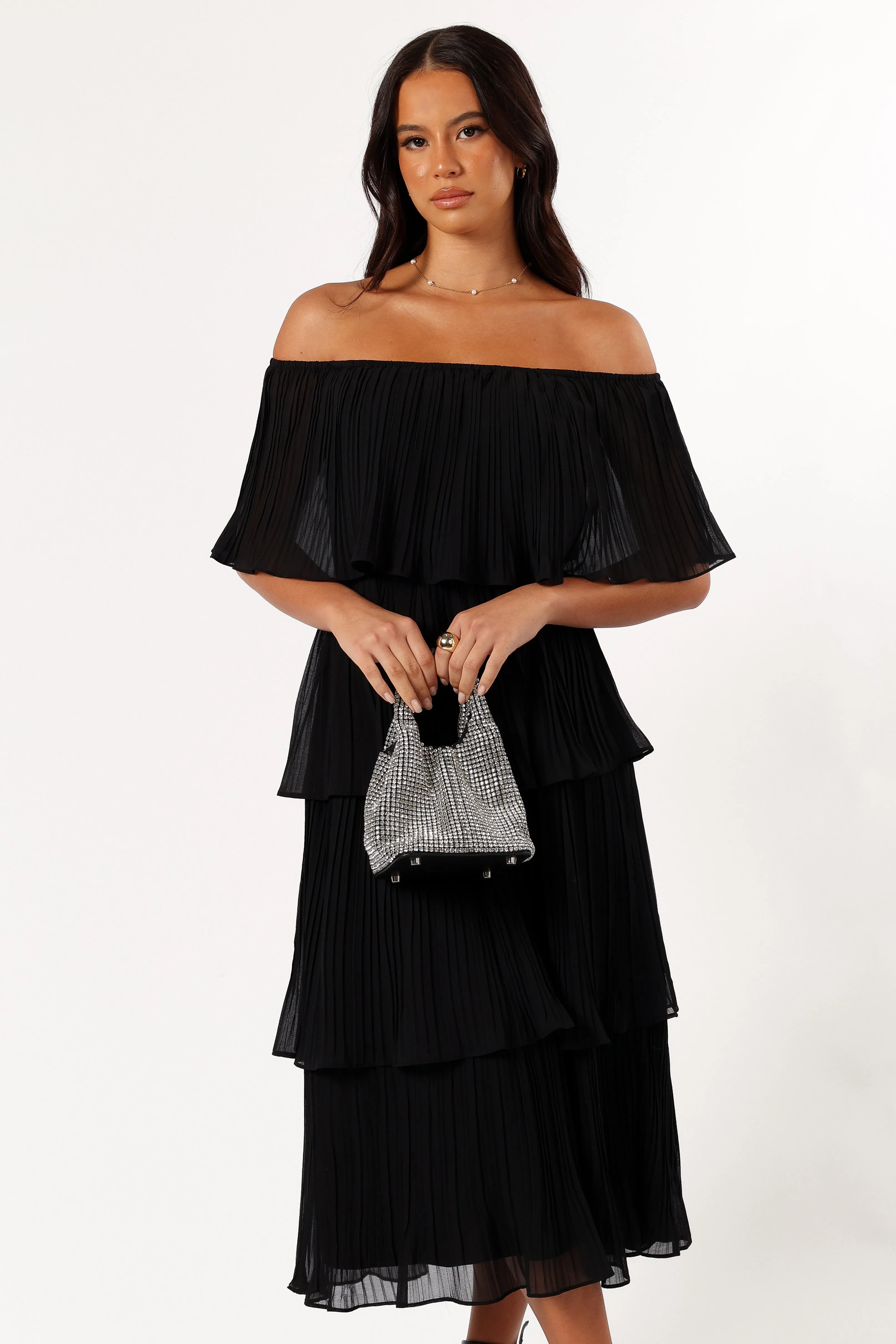 Pearson Strapless Midi Dress - Black