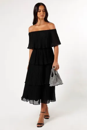 Pearson Strapless Midi Dress - Black