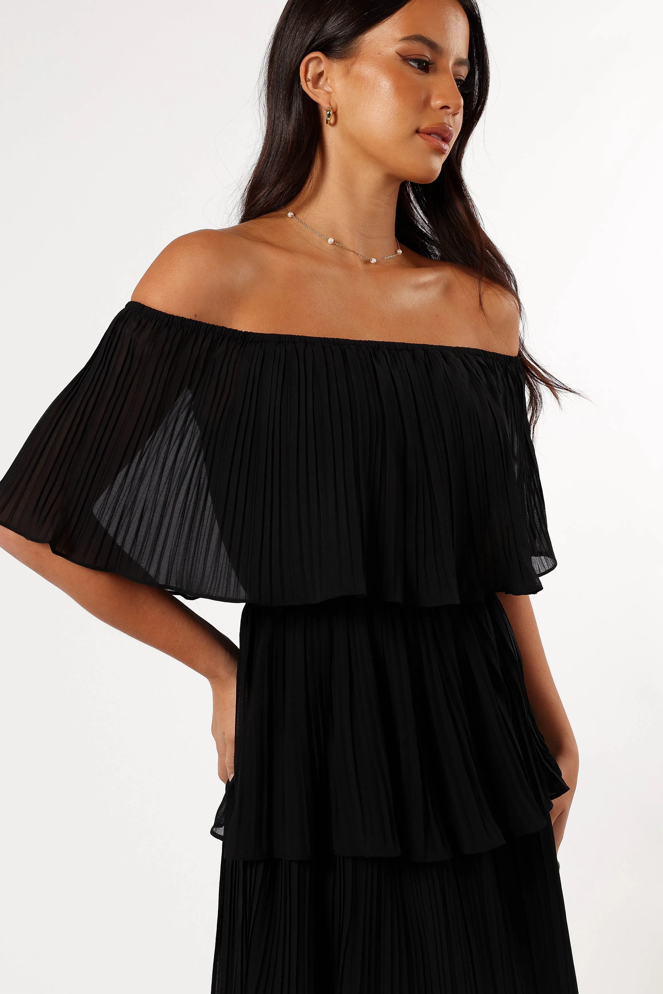 Pearson Strapless Midi Dress - Black