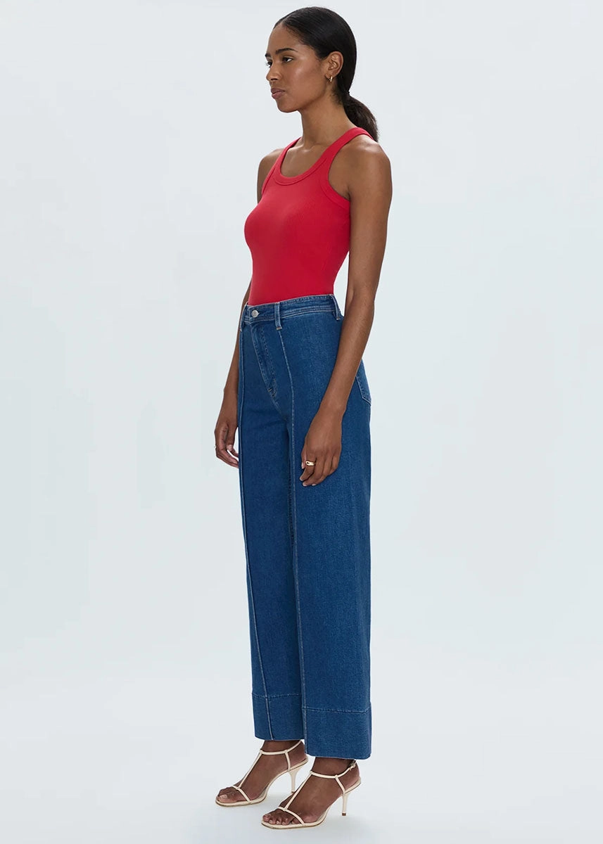 Penny Pintuck High-Rise Wide Leg - Country Club