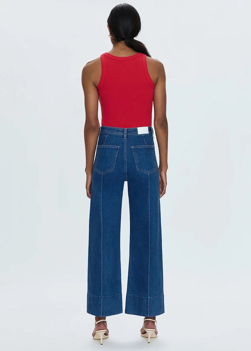 Penny Pintuck High-Rise Wide Leg - Country Club
