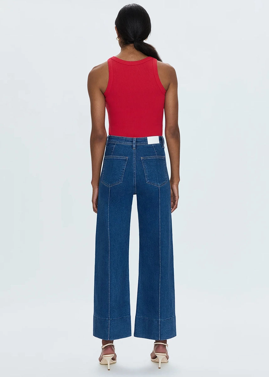 Penny Pintuck High-Rise Wide Leg - Country Club