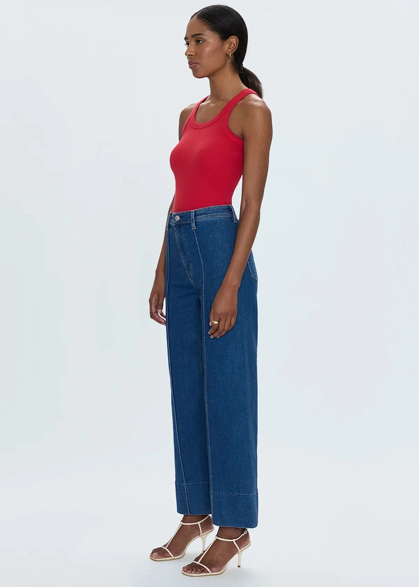 Penny Pintuck High-Rise Wide Leg - Country Club