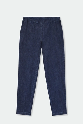 Perth Side-Zip Pull On Pant in Organic Italian Denim Stretch