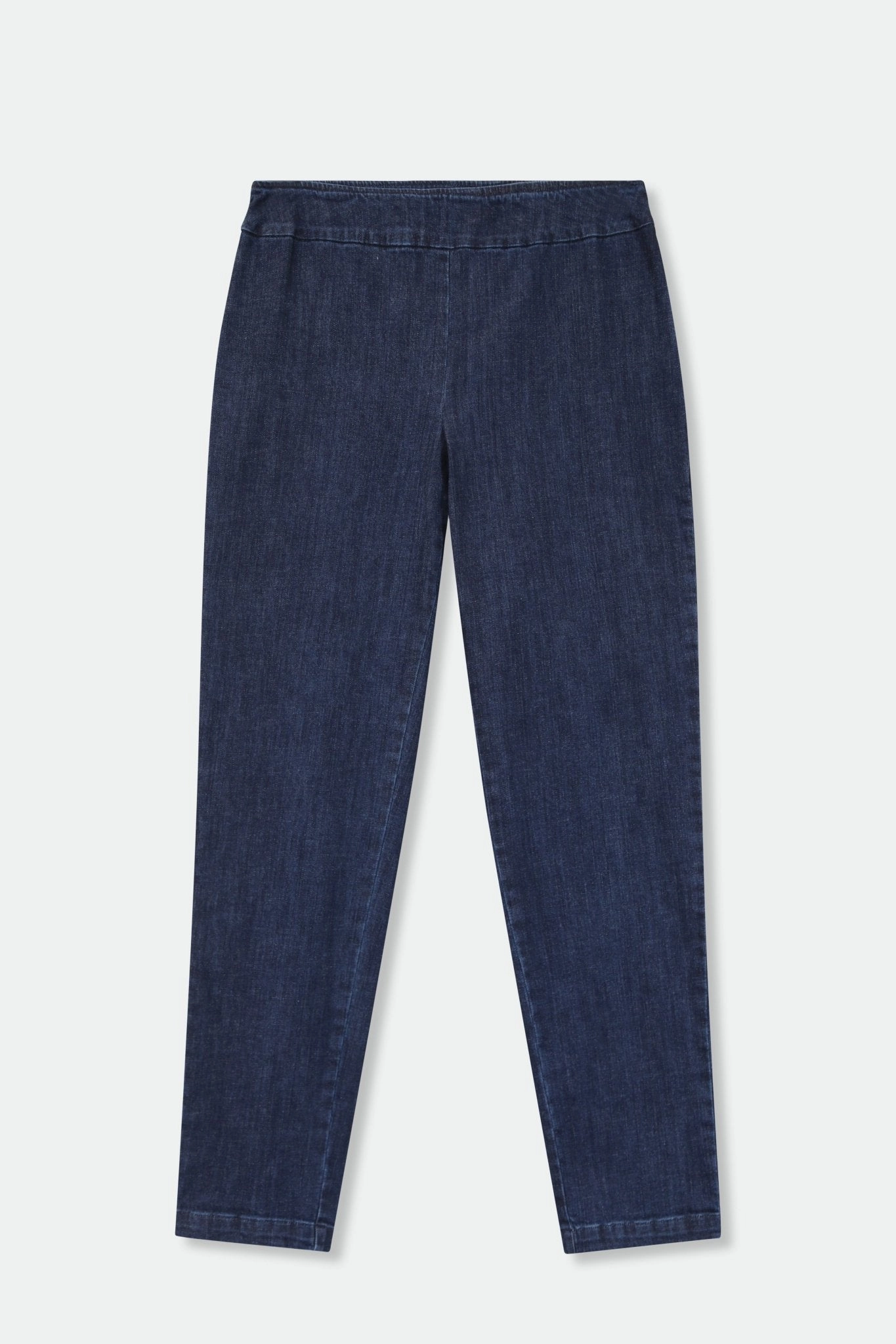 Perth Side-Zip Pull On Pant in Organic Italian Denim Stretch