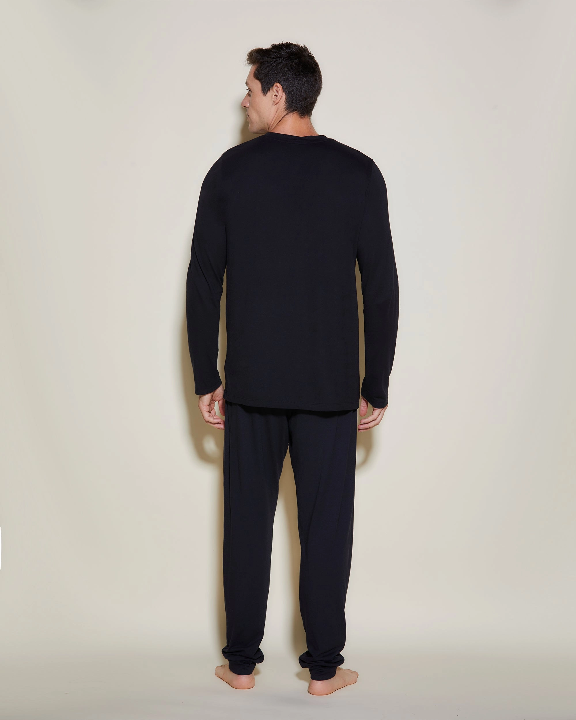 Pigiama Da Uomo Con Top Henley E Pantaloni  Jogger