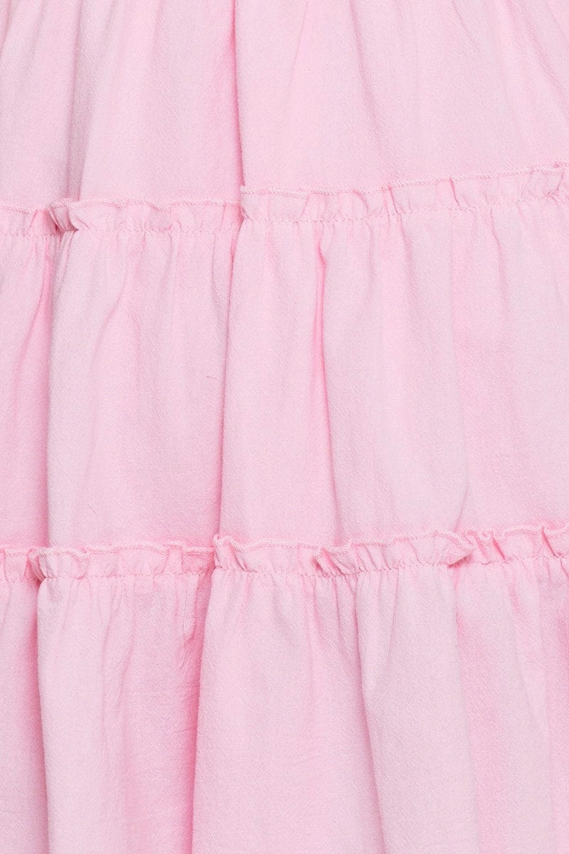 Pink A Line Dress Sleeveless Mini