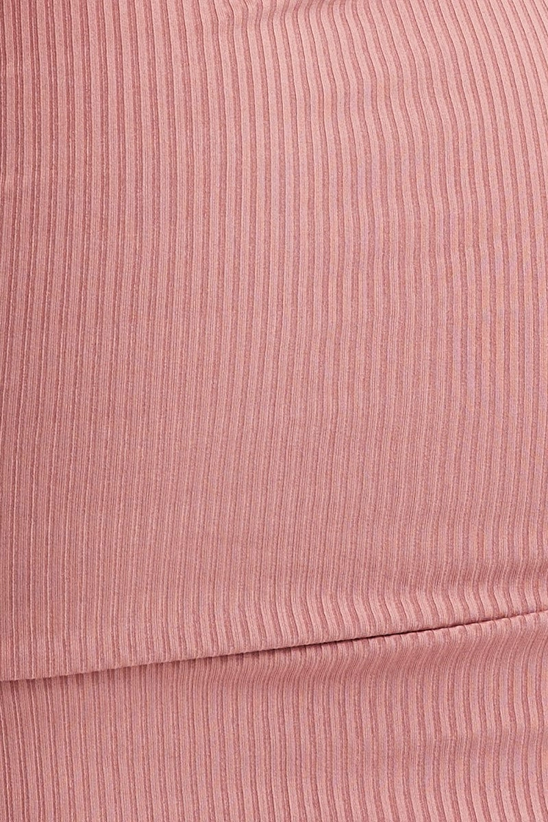 Pink Bodycon Dress One Shoulder Mini