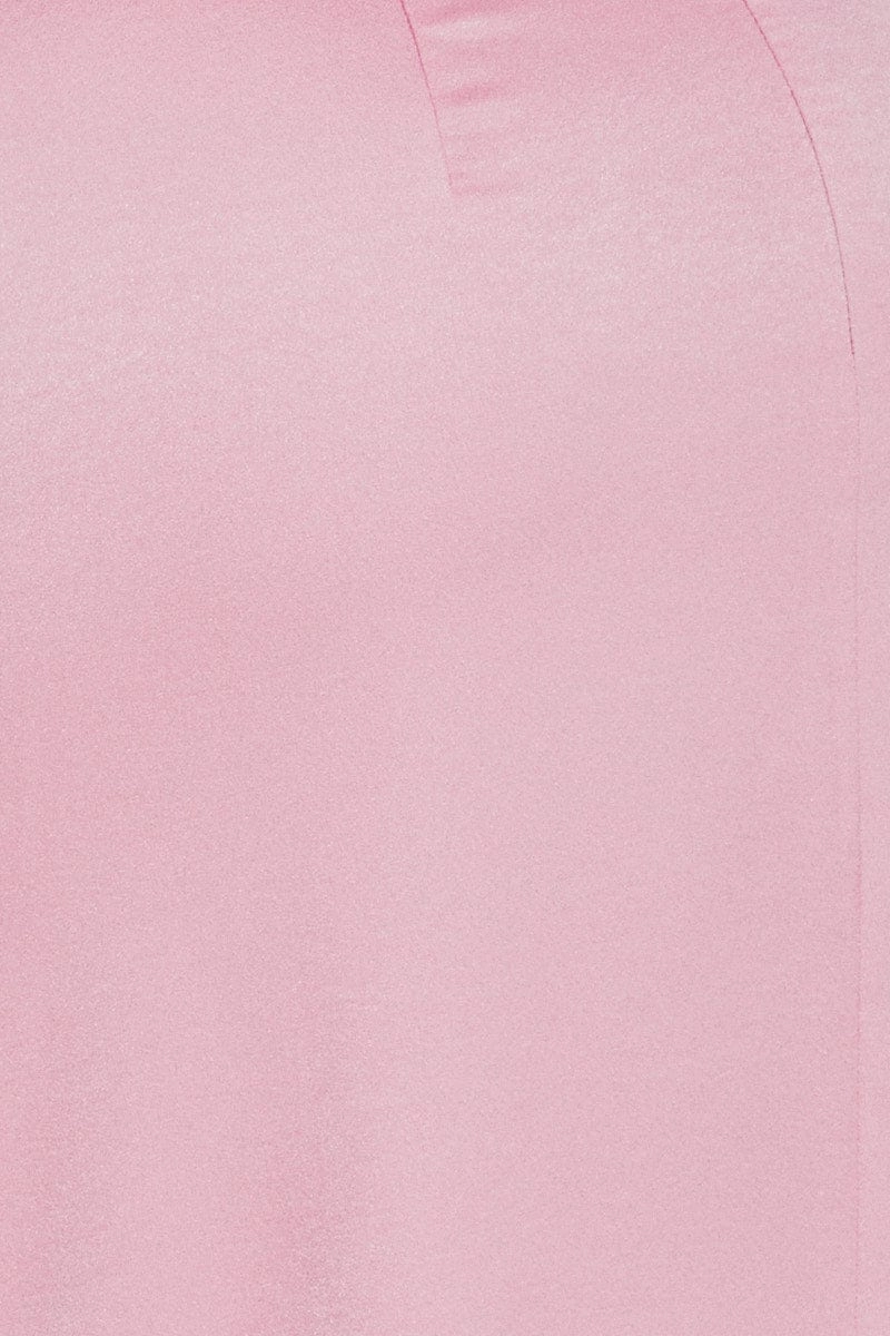 Pink Twist Midi Skirt