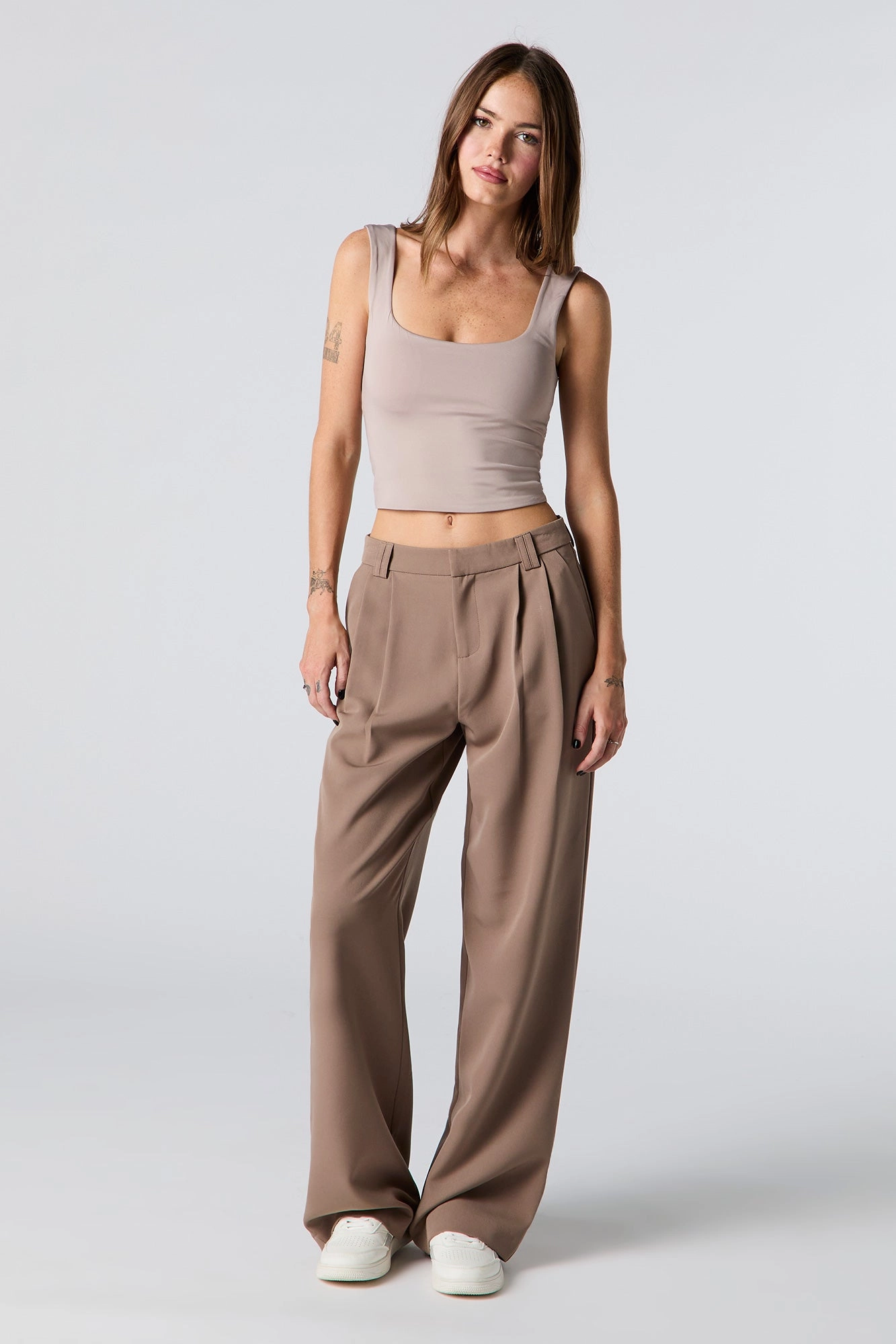 Pleated Wide Leg Dress Pant