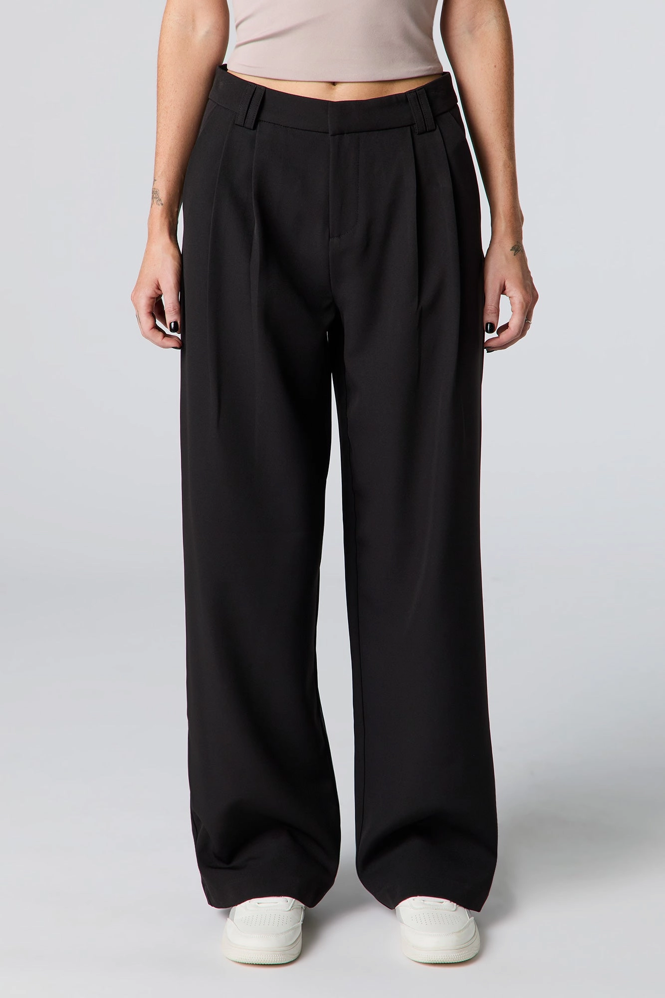 Pleated Wide Leg Dress Pant