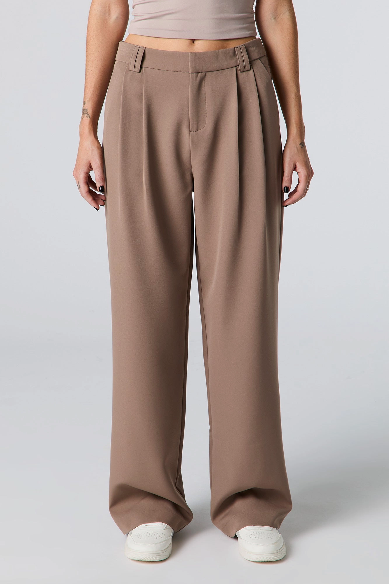 Pleated Wide Leg Dress Pant