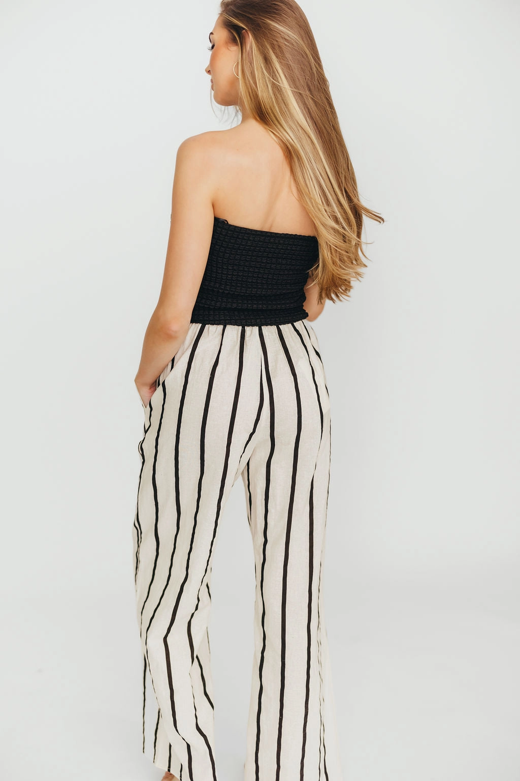 Poppy Textured Tube Top in Black