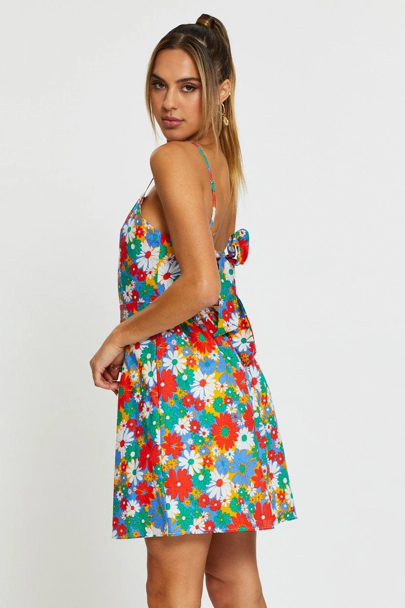 Print Mini Dress Sleeveless