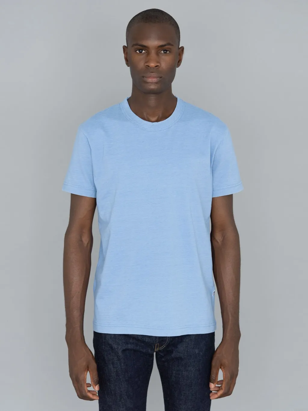 Pure Blue Japan SS5011-P Pale Indigo Dyed Crewneck T-Shirt