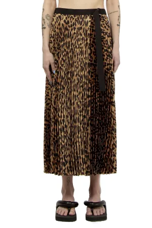 Sacai Belted Fully Pleated Midi Skirt