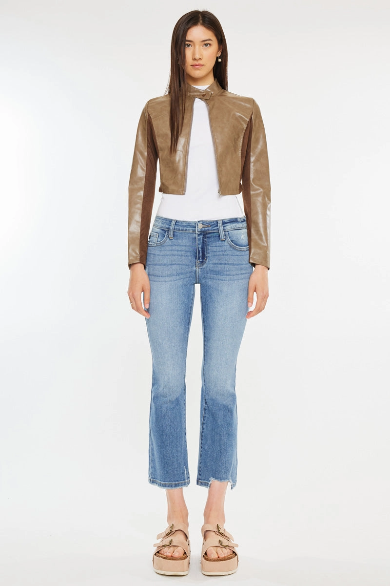 Savanna Essentials Mid Rise Cropped Flare Jean