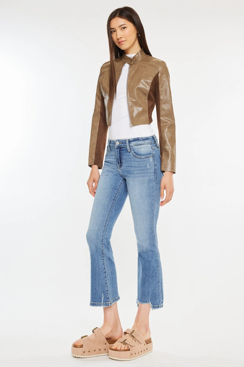 Savanna Essentials Mid Rise Cropped Flare Jean
