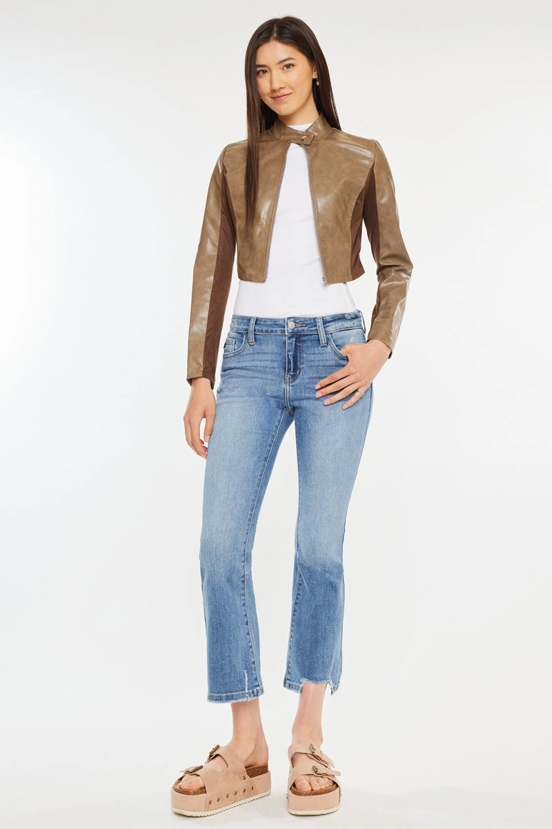 Savanna Essentials Mid Rise Cropped Flare Jean