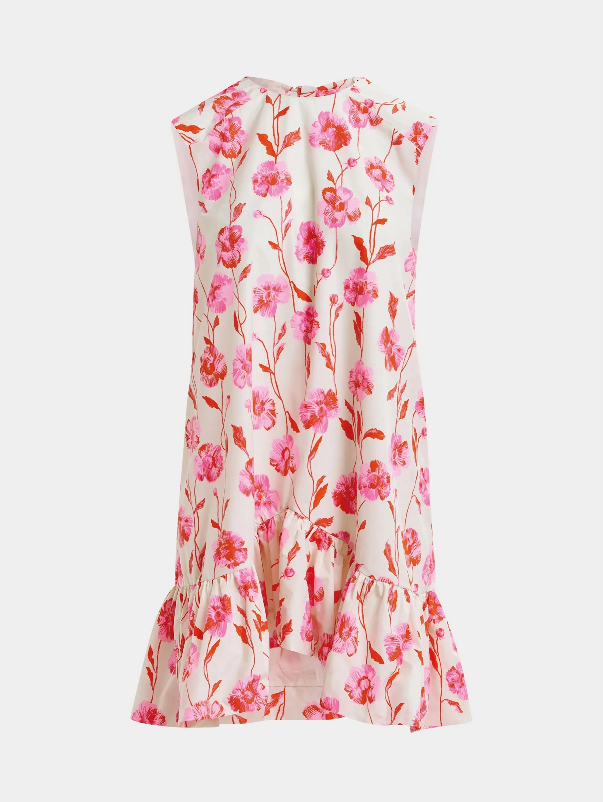 Short Dress with White/Pink Flowers