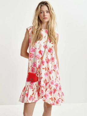 Short Dress with White/Pink Flowers