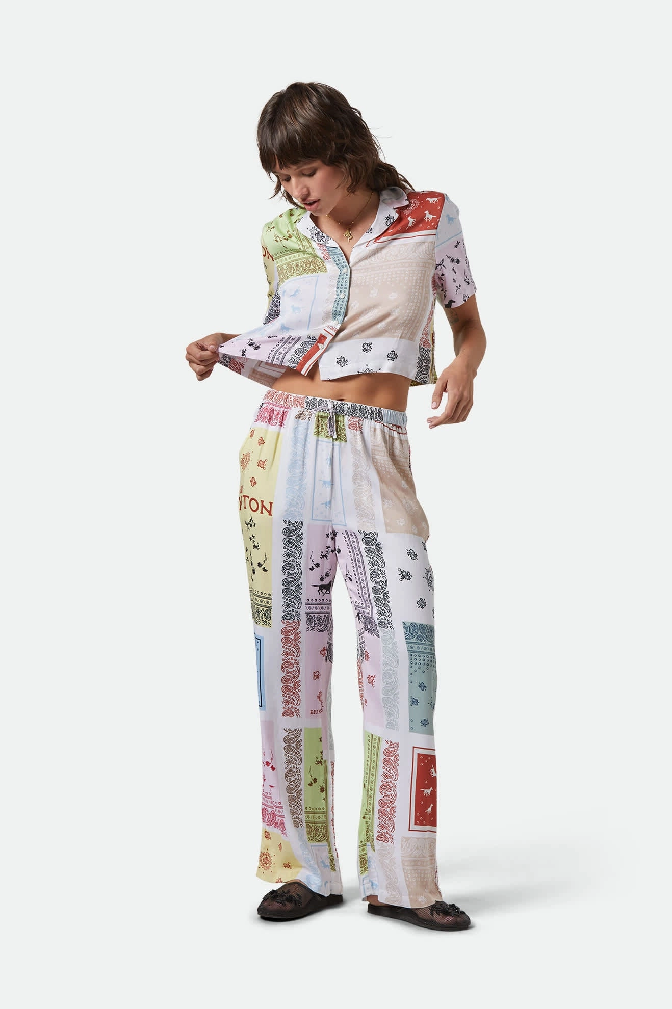 Silky Hudson Lounge Pant - Multi Color Bandana