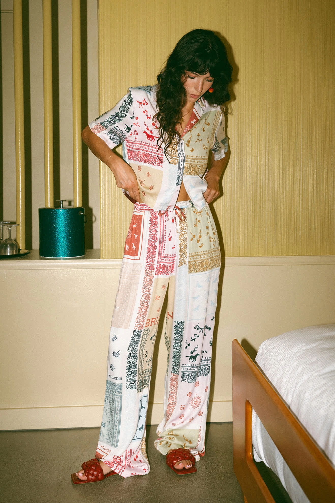Silky Hudson Lounge Pant - Multi Color Bandana