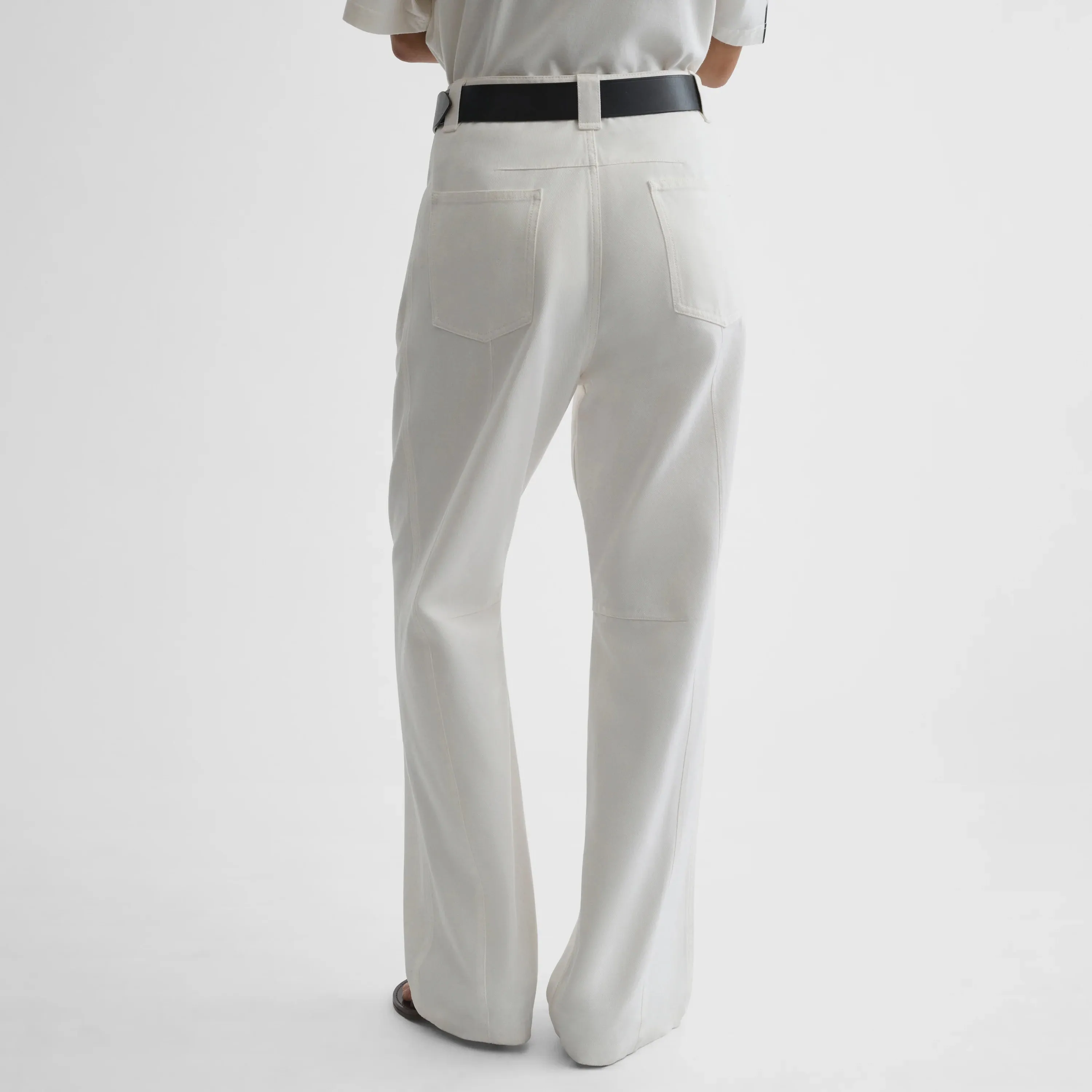 SLOUCH JEANS | off white cotton