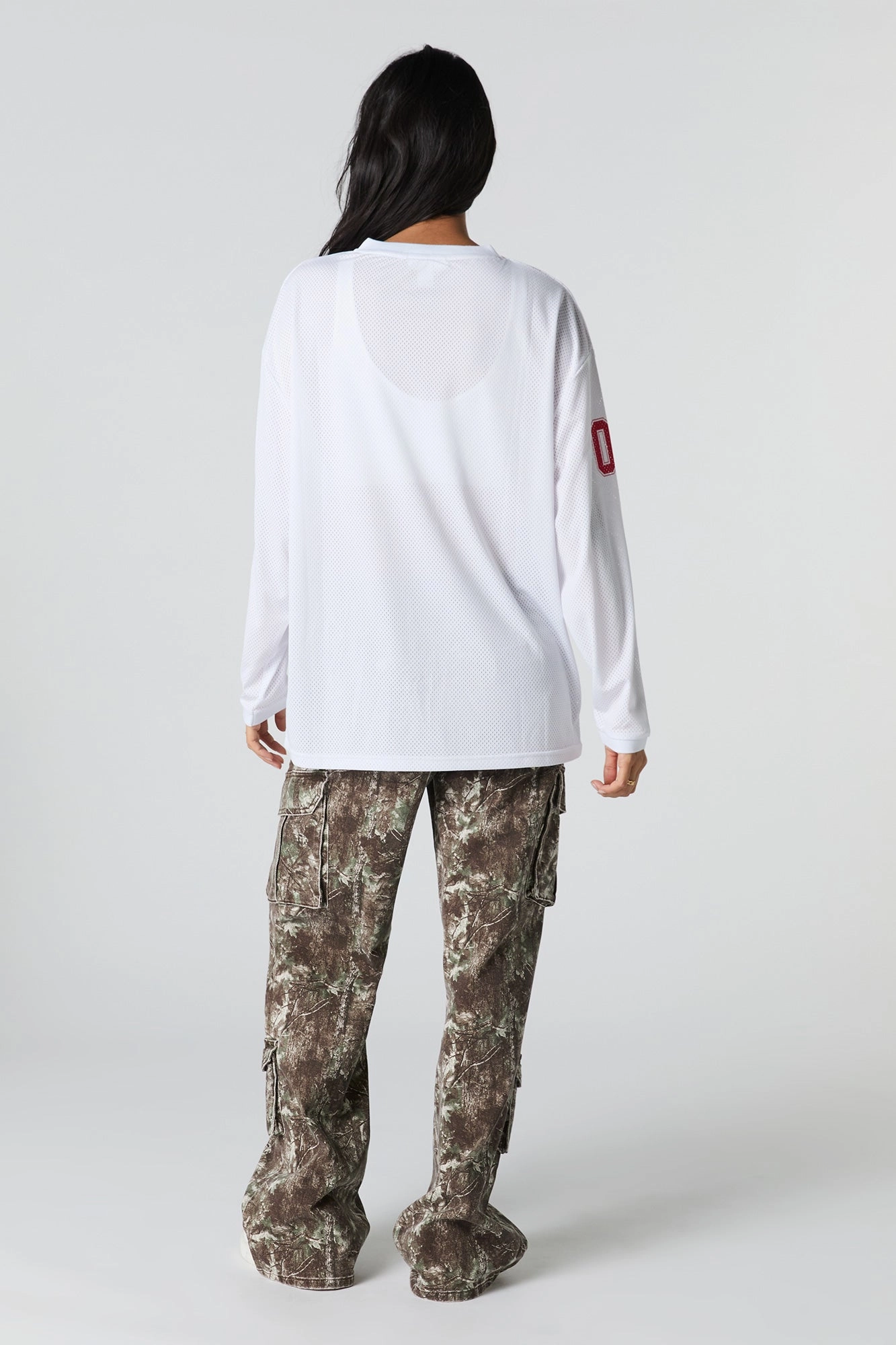 Stretch Denim Straight Leg Cargo Jean
